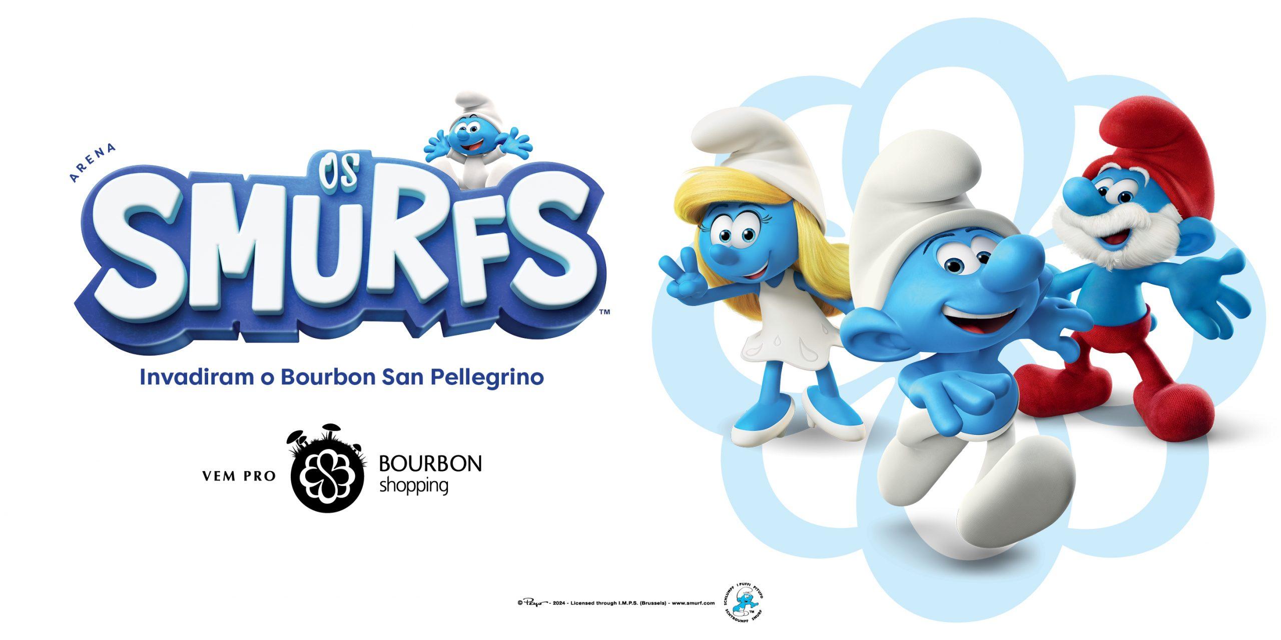 No mall: Bourbon San Pellegrino recebe arena Os Smurfs